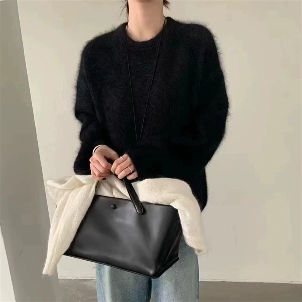 Damen Flauschiger Pullover mit oversized Schnitt aus Mohair-Wolle Drune