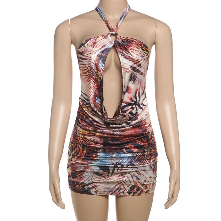 Damen Mini Kleid mit schickem Wickeldesign und tiefem Ausschnitt Drune