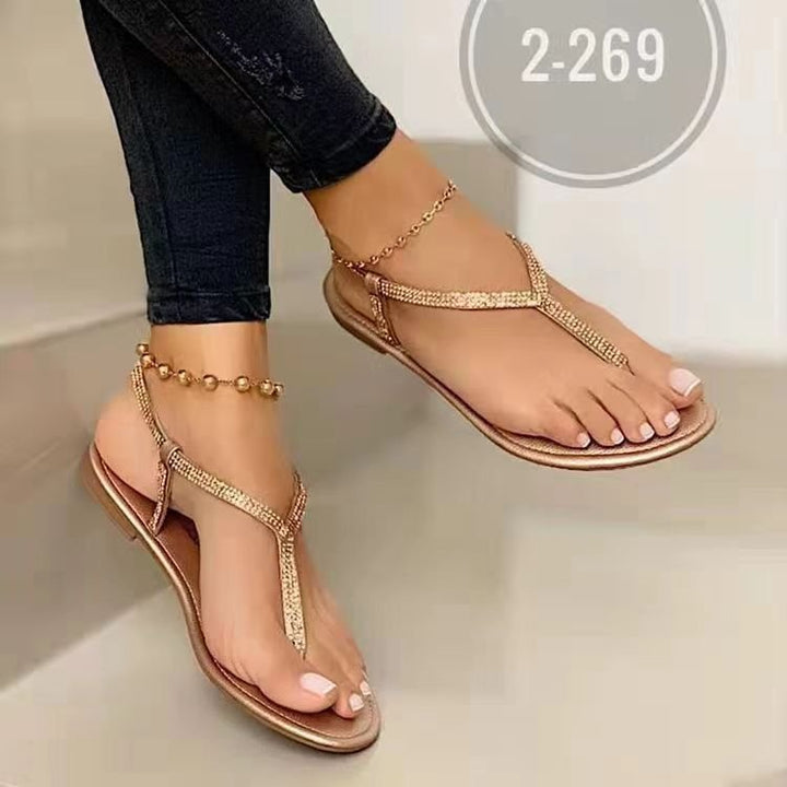Damen Strassverzierte Zehentrenner-Sandalen Drune