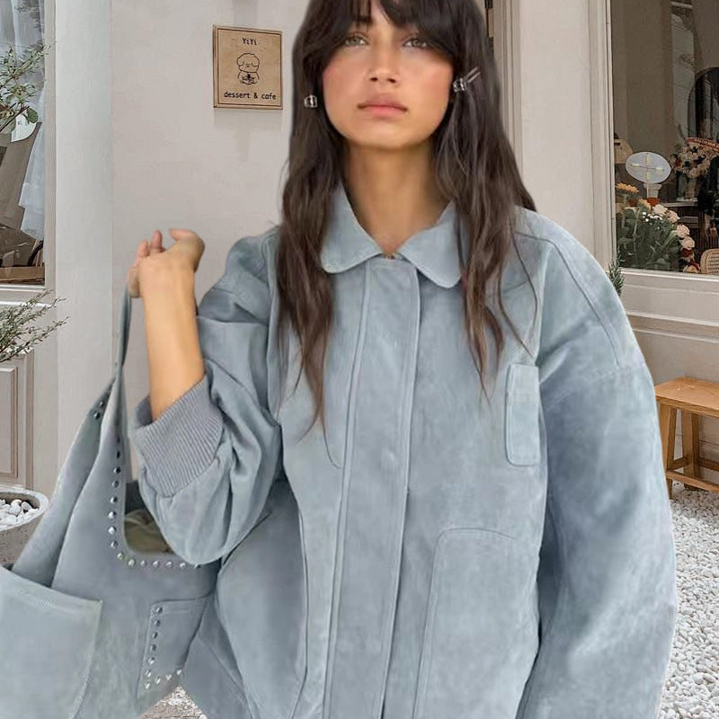 Damen Modische Oversized Denimjacke Drune