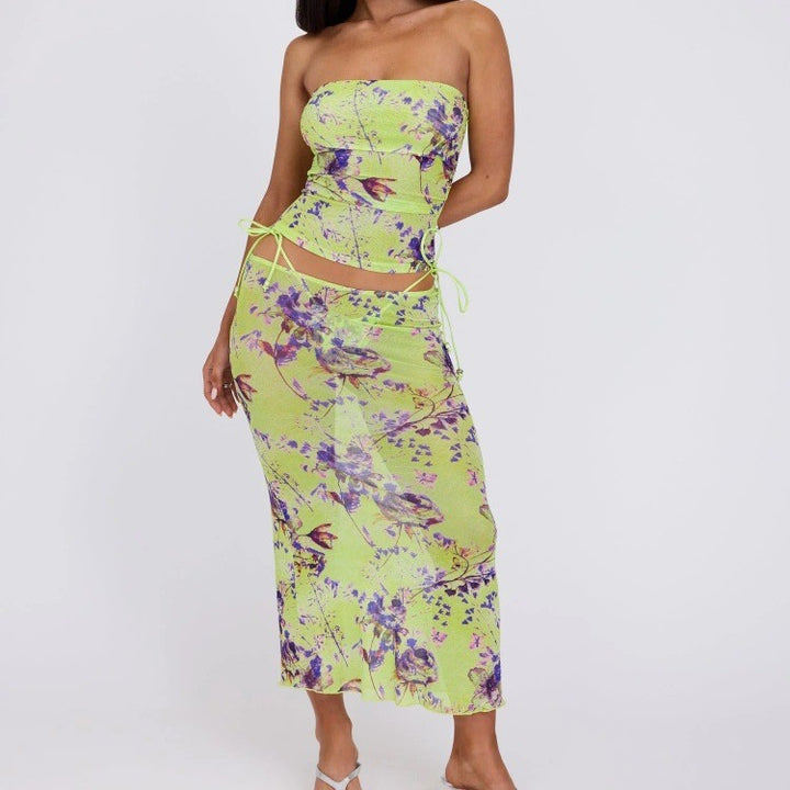 Damen Strandkleid mit verstellbarem Bund Drune