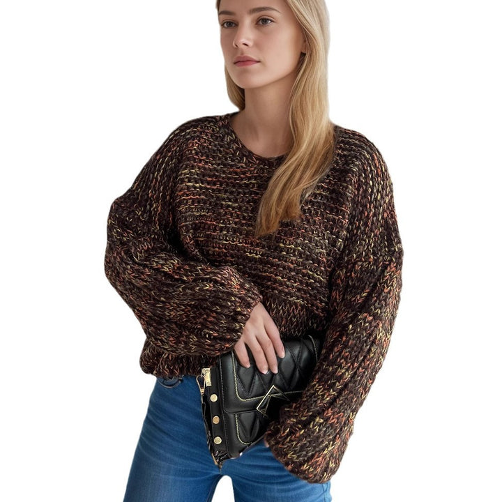 Damen lässiger Strickpullover mit weitem Schnitt und eleganten Ärmelabschlüssen Drune