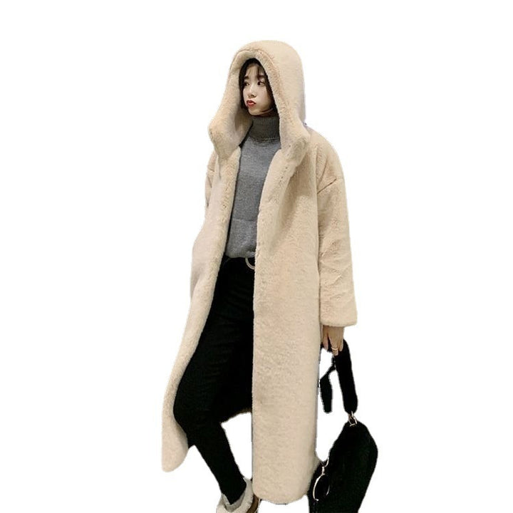 Damen Kuscheliger Oversized-Mantel mit hohem Kragen und Seitentaschen Drune