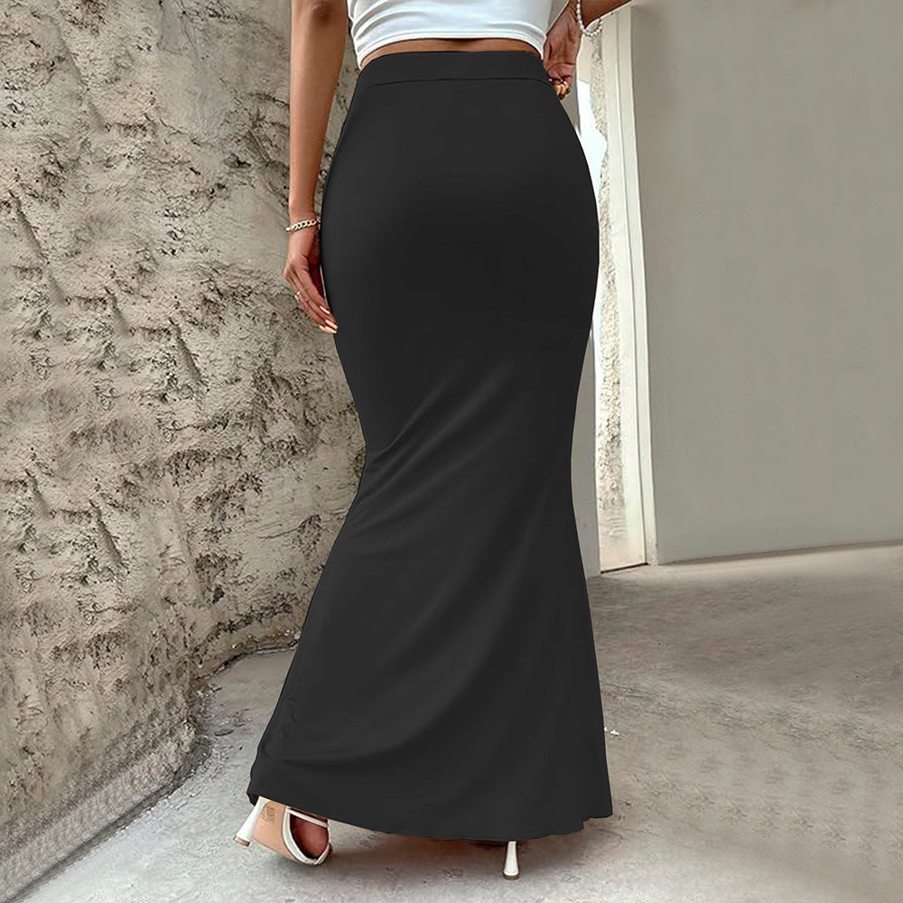 Damen Fishtail-Rock mit hohem Bund und figurbetontem Schnitt Drune
