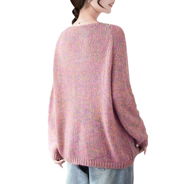Damen Grobstrickpullover mit V-Ausschnitt und lässigem Oversized-Schnitt Drune
