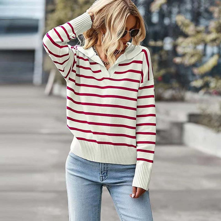 Drune | Modischer Gestreifter Strickpullover mit Weichem Stoff