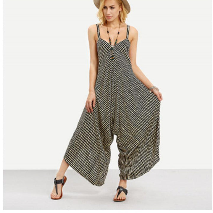 Damen lässiger Jumpsuit mit asymmetrischem Schnitt und weitem Bein Drune