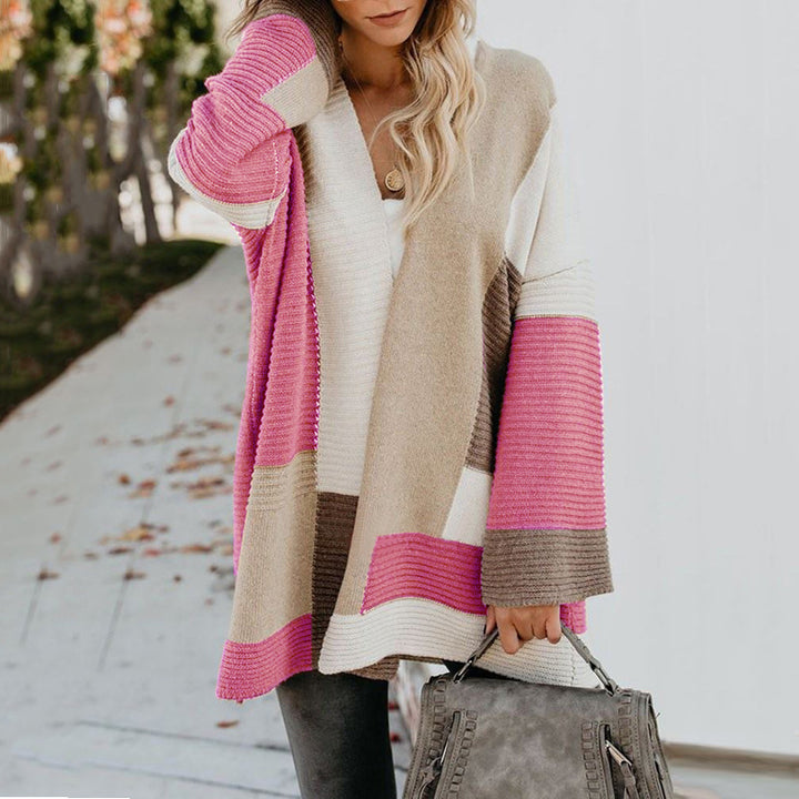 Damen lässiger Strickmantel mit asymmetrischem Schnitt Drune