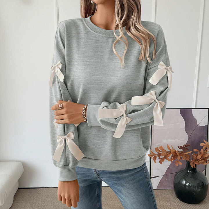 Damen modischer Pullover mit Schleifendetails Drune