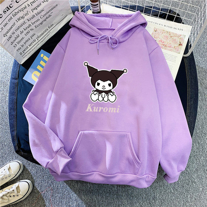 Damen Kapuzenpullover mit niedlichem Kuh-Motiv und hochwertigem Fleece Futter Drune