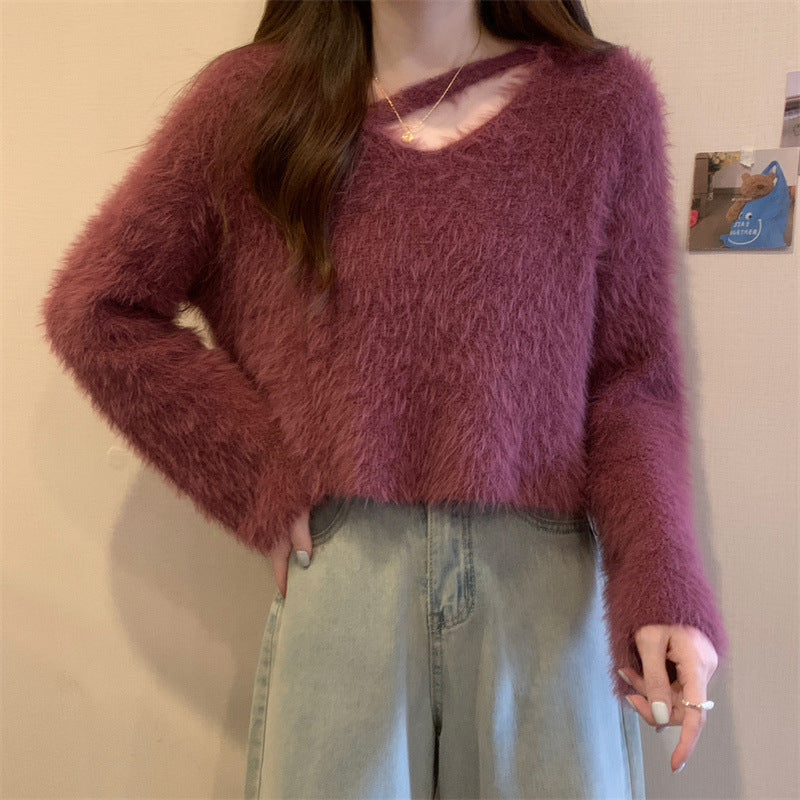 Damen kuscheliger Pullover mit weichem Material und lässigem Schnitt Drune