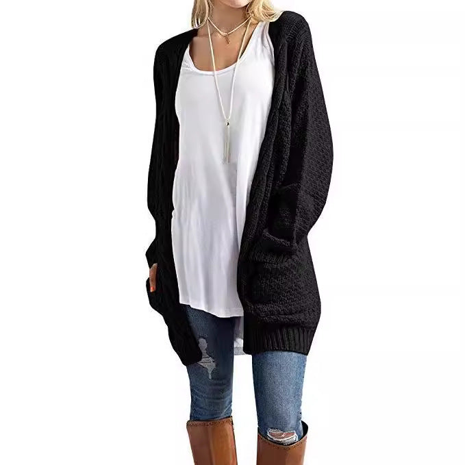 Damen Luftiger Strickcardigan mit offenen Taschen und lässigem Schnitt Drune