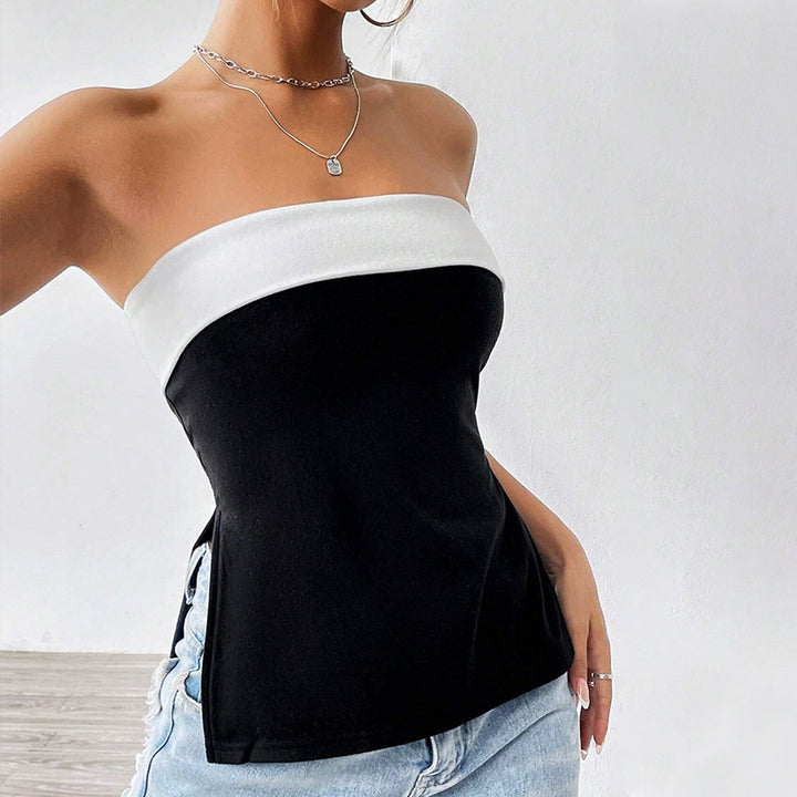 Damen Trägertop mit figurbetonender Silhouette und elegantem Kontrastdesign Drune