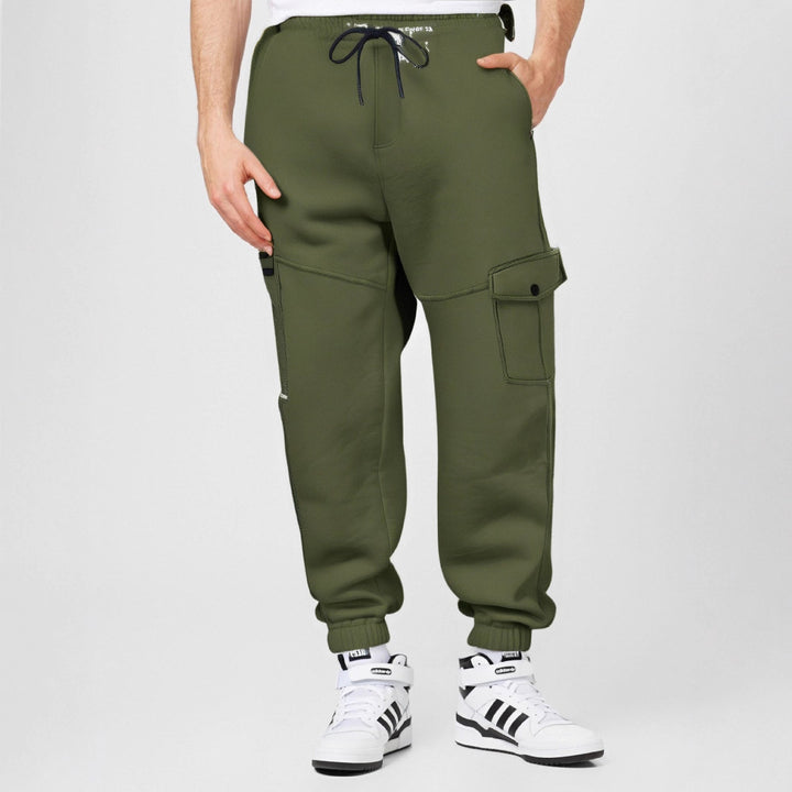 Herren Sportliche Cargo-Jogginghose mit Taschen und elastischem Bund Drune