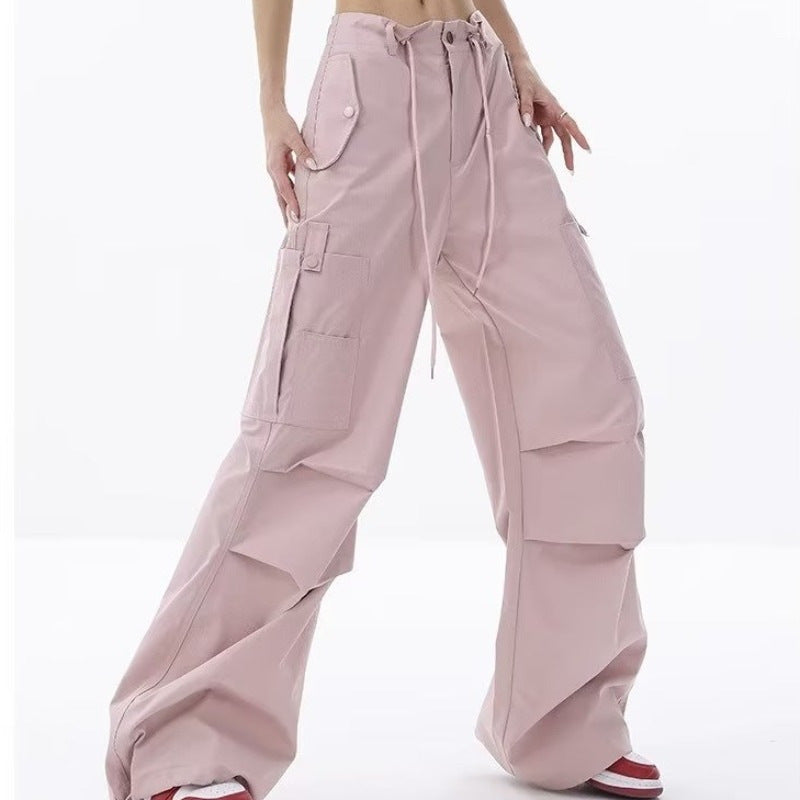 Damen Cargo-Hose im lässigen Oversized-Schnitt mit praktischen Taschen und verstellbarem Bund Drune