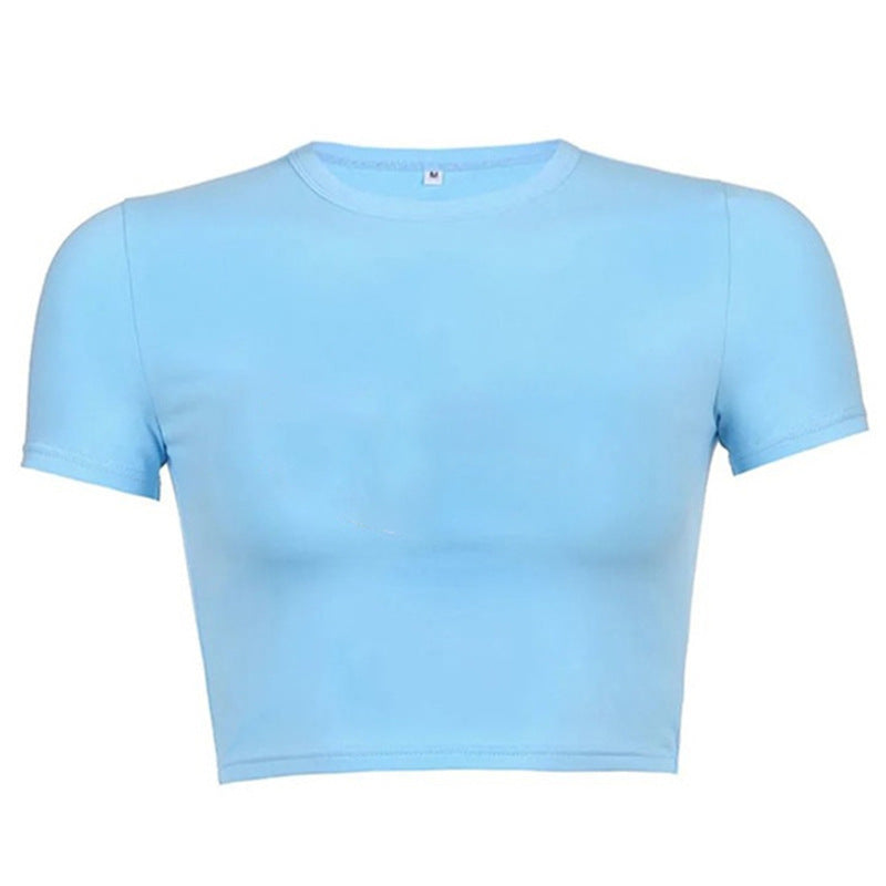 Damen Cropped Classic Fit T-Shirt Drune