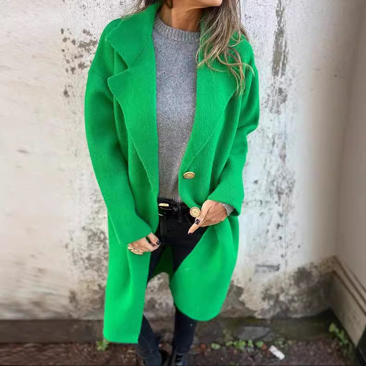 Damen Übergangsjacke mit weitem Schnitt und eleganten Knopfdetails Drune