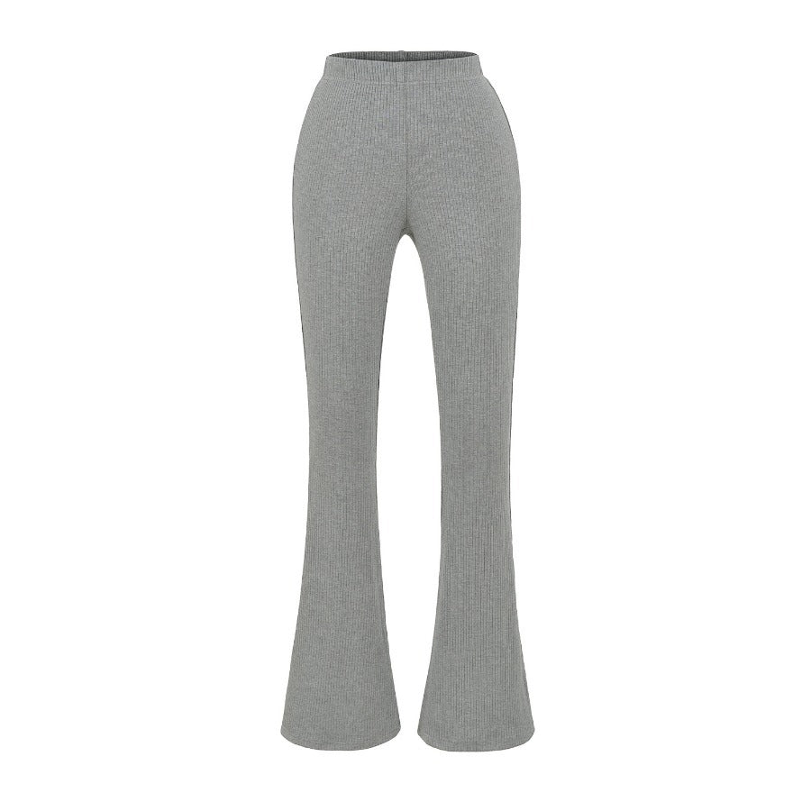 Damen Elegante Flared-Hose aus hochwertigem, elastischem Stretchmaterial mit hohem Bund Drune