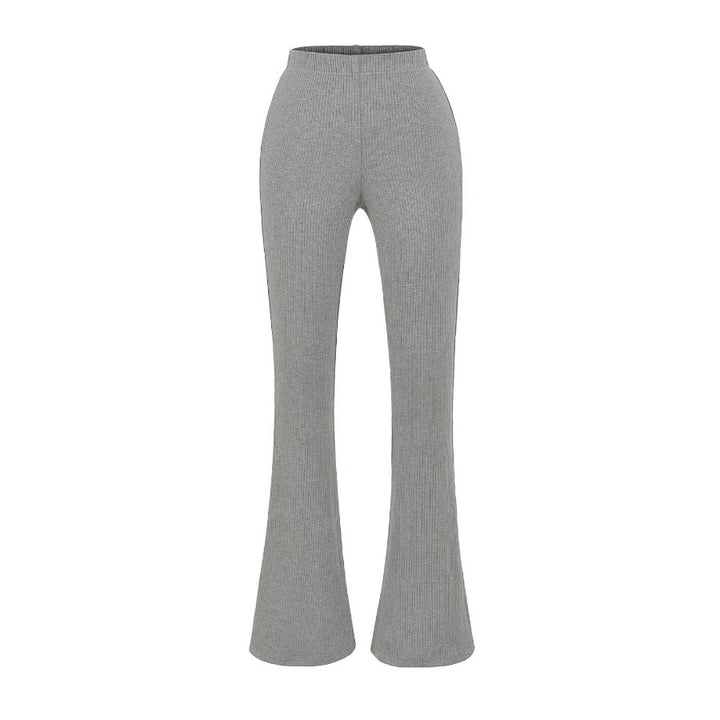 Damen Elegante Flared-Hose aus hochwertigem, elastischem Stretchmaterial mit hohem Bund Drune