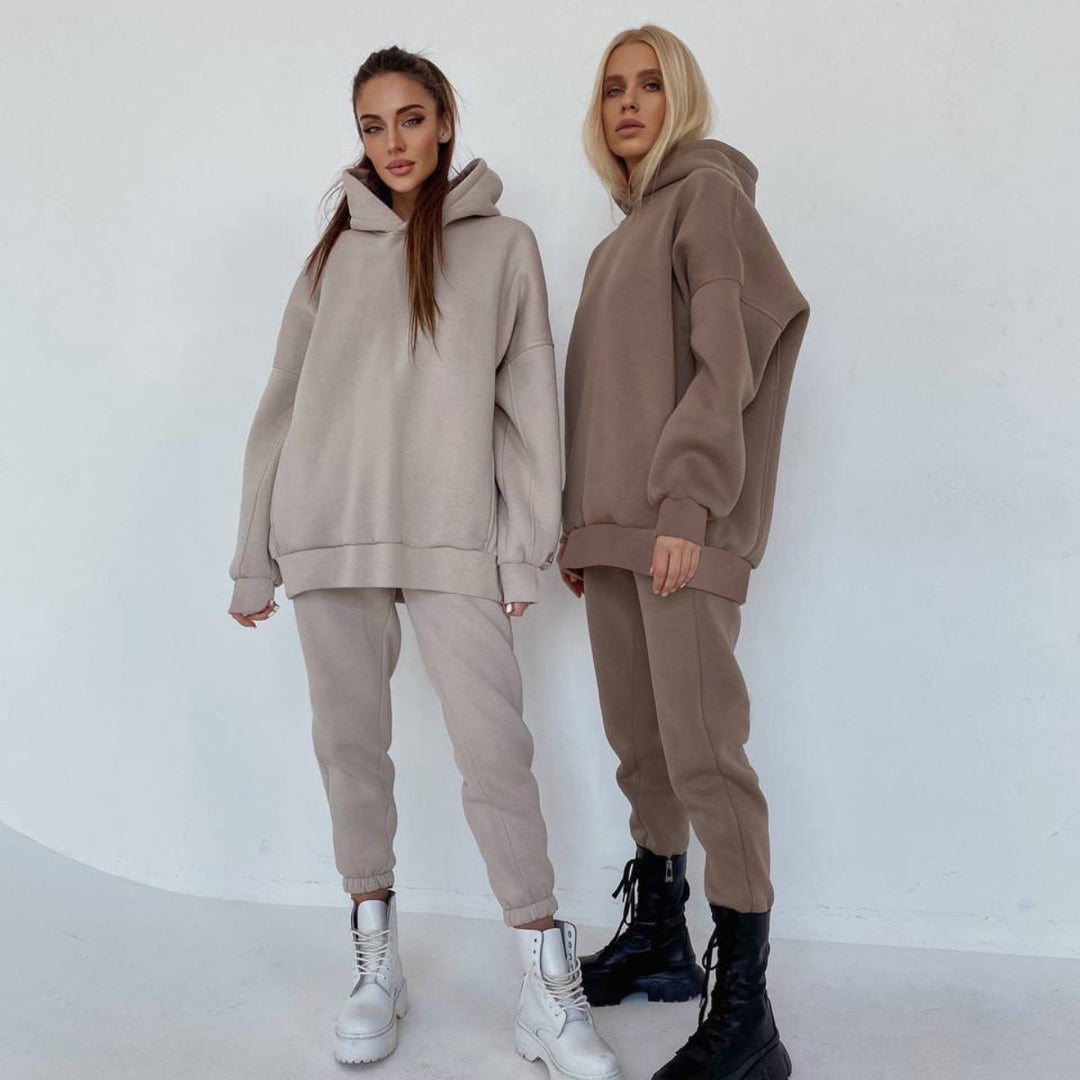 Damen nan oversized Kapuzen-Loungewear-Set mit extragroßer Kapuze und taillierter Jogginghose Drune