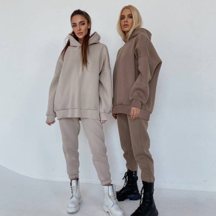 Damen nan oversized Kapuzen-Loungewear-Set mit extragroßer Kapuze und taillierter Jogginghose Drune