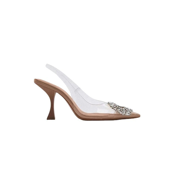 Damen transparente Pumps mit glamourösen Kristalldetails Drune