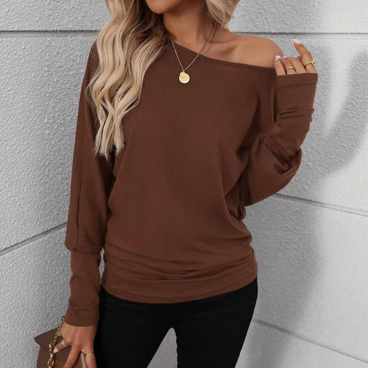 Damen Lässiges Langarmshirt mit weitem Schnitt und eleganter Silhouette Drune