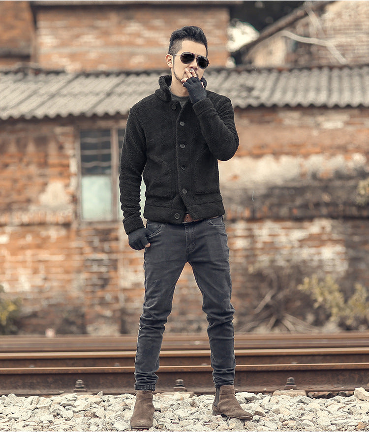 Herren gefütterte Thomaskapelle Jacke mit stilvollem Knopfverschluss und lässigem Design Drune