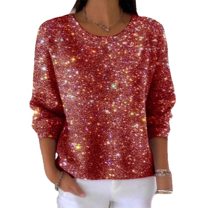 Damen Glitzerpullover mit funkelndem Effekt und weitem Schnitt Drune