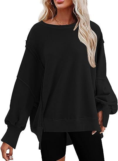 Damen Oversize Sweatshirt mit ballonartigen Ärmeln Drune