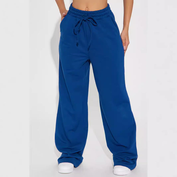 Damen weite Sweatpants mit elastischem Bund und Kordelzug Drune