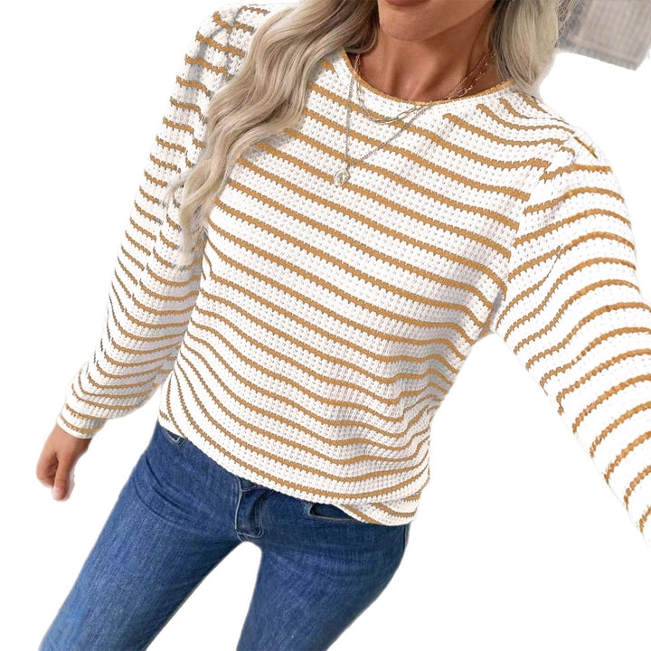 Damen luftiger Strickpullover mit Streifen Drune