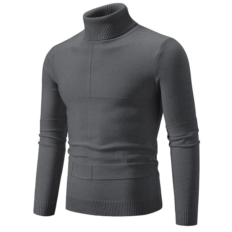 Herren eleganter Rollkragenpullover mit modernem Zopfmuster Drune