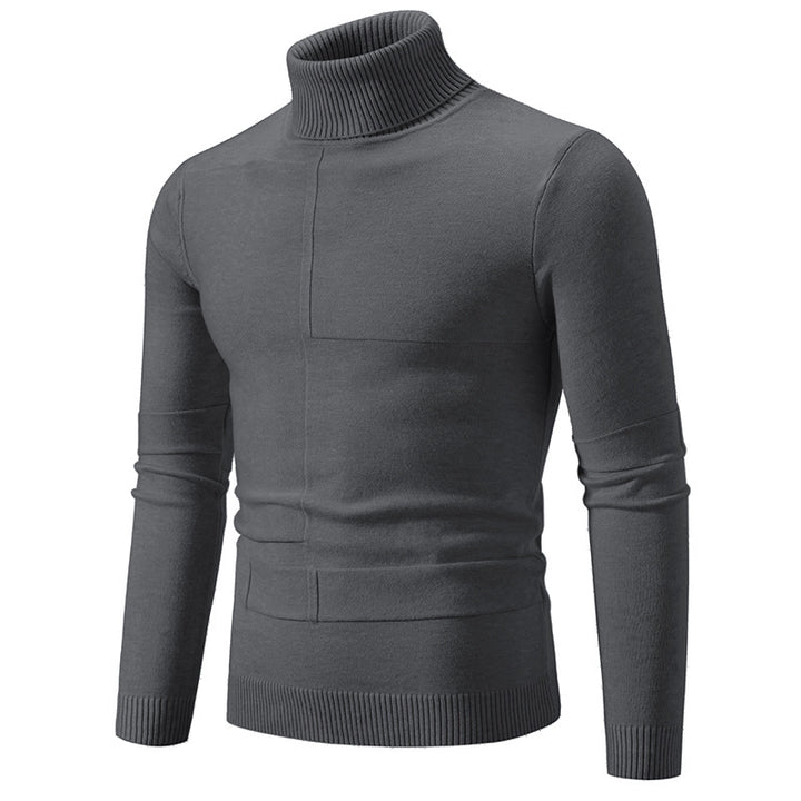 Herren eleganter Rollkragenpullover mit modernem Zopfmuster Drune