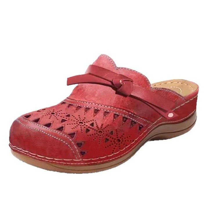 Damen Komfortable Clogs mit filigranem Durchbruchdesign und elegantem Riemen Drune