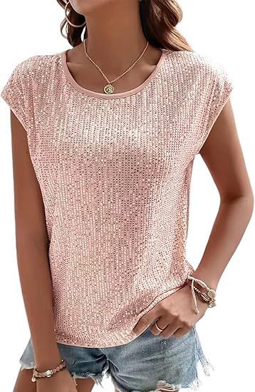 Damen Glamouröses Paillettenshirt Drune