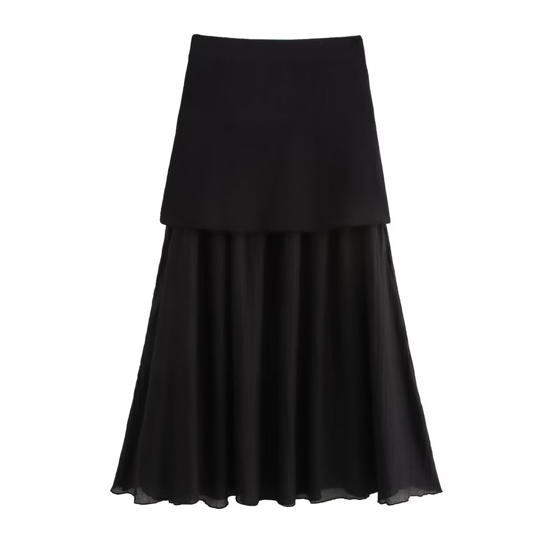 Damen Maxirock mit geschichtetem Design und eleganter Silhouette Drune