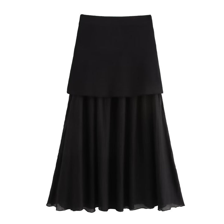 Damen Maxirock mit geschichtetem Design und eleganter Silhouette Drune