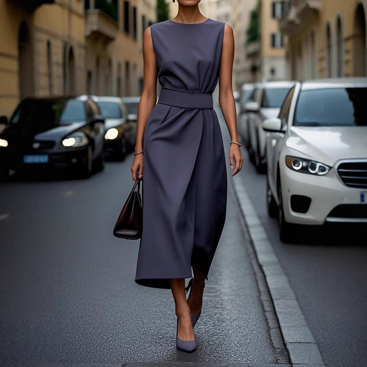 Damen Elegantes Kleid mit hohem Schlitz und tailliertem Schnitt Drune