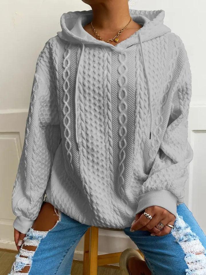 Damen gemütlicher Hoodie mit strukturiertem Strickdesign Drune