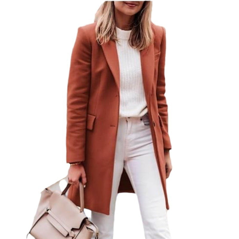 Damen eleganter und bequemer Wollmantel Drune