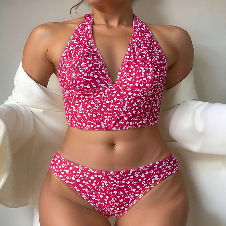 Damen Crop-Top Bikini mit tiefem V-Ausschnitt Drune