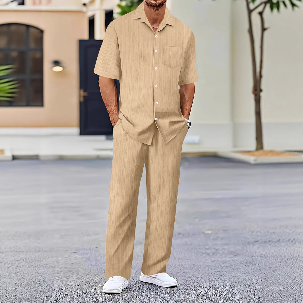 Herren Freizeitanzug mit eleganter Textur und praktischen Taschen Drune