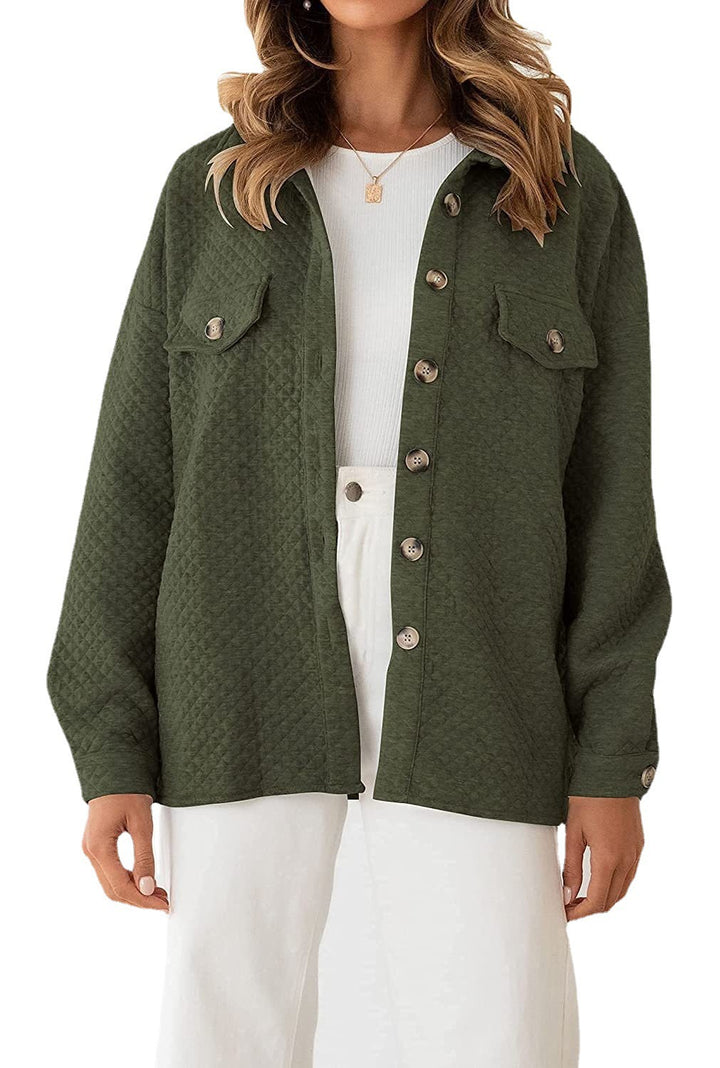 Damen Steppjacke mit Knopfleiste und Taschen Drune