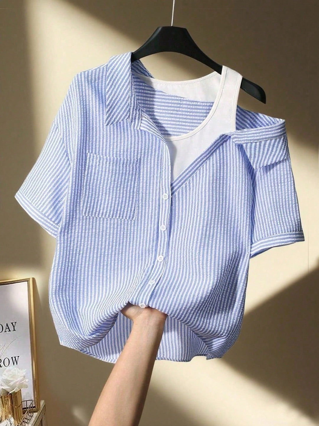 Damen lässige Bluse mit modischem Schnitt und asymmetrischem Design Drune