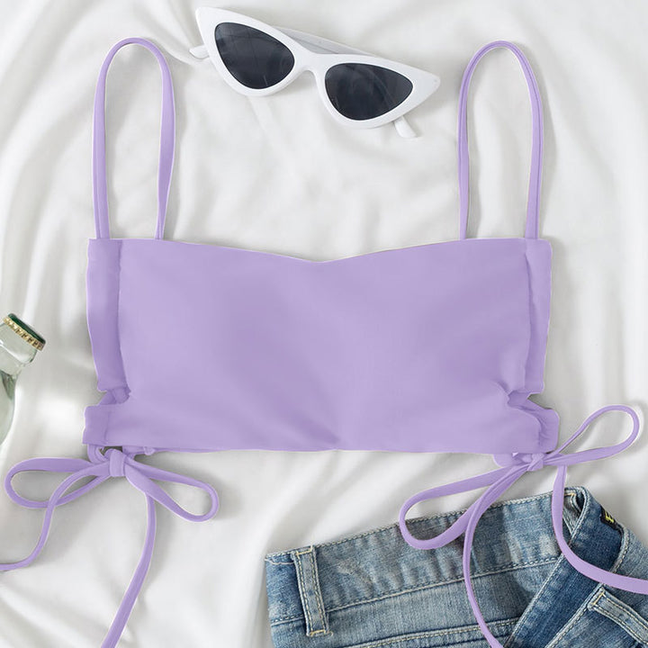 Damen Zweiteiler Bikini Set mit modischen Schnürdetails Drune