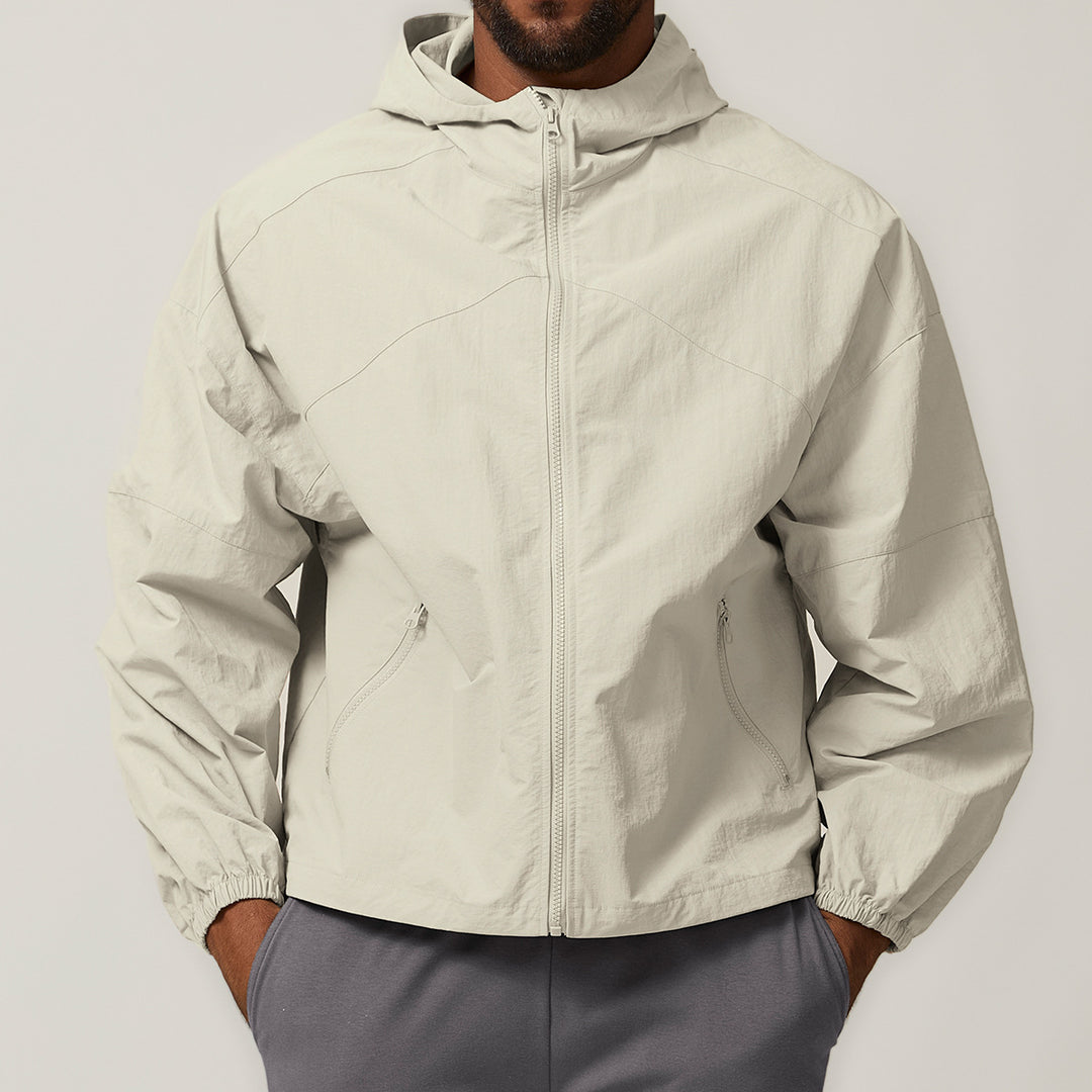 Herren Leichte Windjacke mit regulierbarem Kragen und seitlichen Reißverschlusstaschen Drune