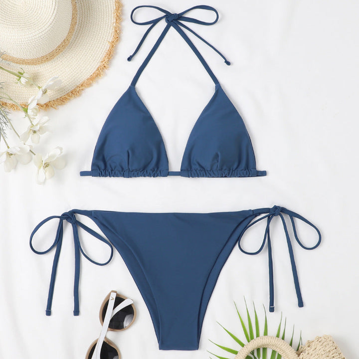 Damen Triangel-Bikini mit verstellbaren Bind Druneändern und raffinierten Details Drune