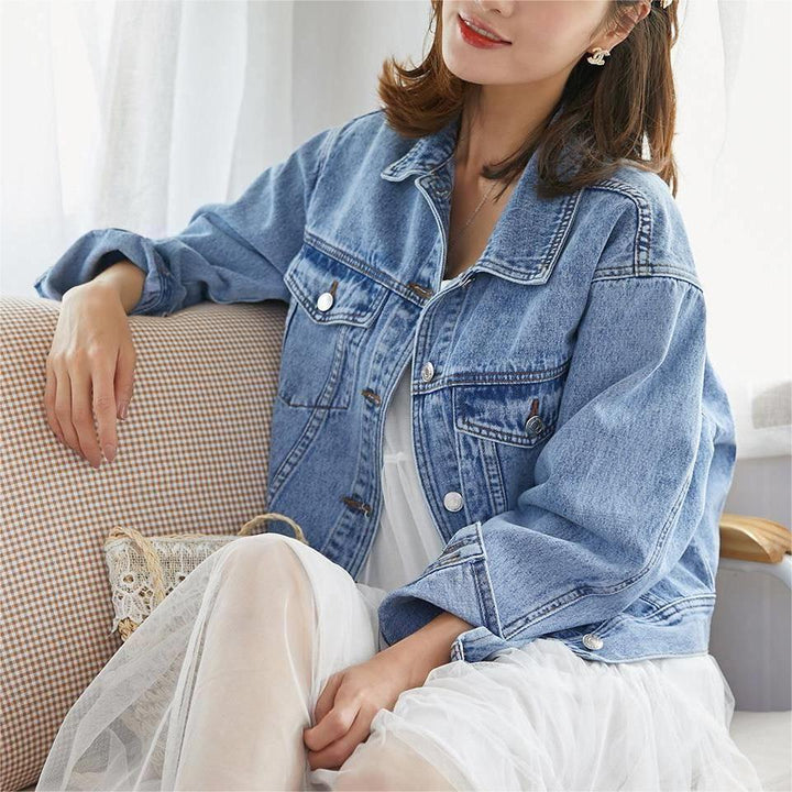 Damen Denimjacke mit aufwendig gesticktem Schriftzug Drune