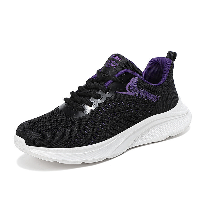 Damen nan nahtloser Strick-Walkingschuh mit atmungsaktivem Maschenoberteil, ergonomischer Wellendämpfung und verstärkter Fersenlasche Drune